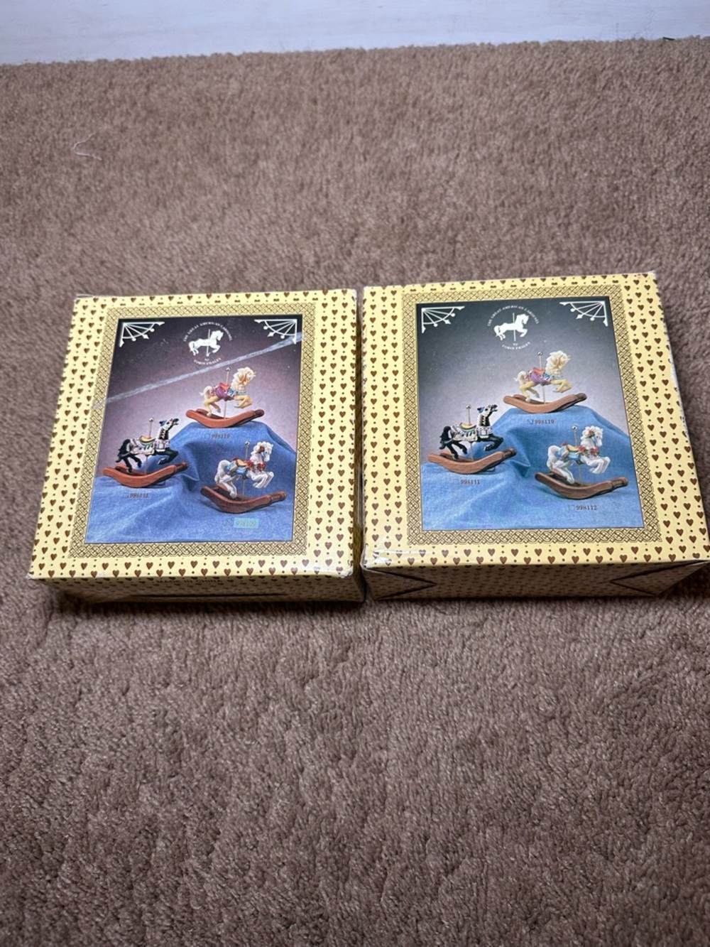 Lefton Lot Of 2 Rocking Horse Great American Carousel 1998 In Box Decor